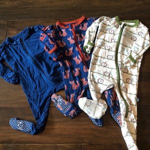 KicKee Pants Footie Pajama Bundle of 3, 3-6months